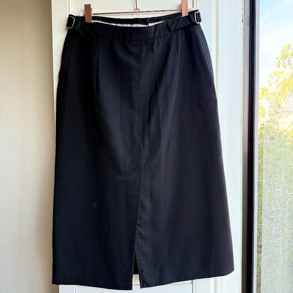 MaxMara Tailored Wool & Silk Midi Skirt in Black size 8 - Picture 2 of 10